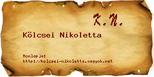Kölcsei Nikoletta névjegykártya