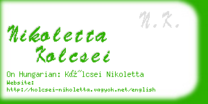 nikoletta kolcsei business card